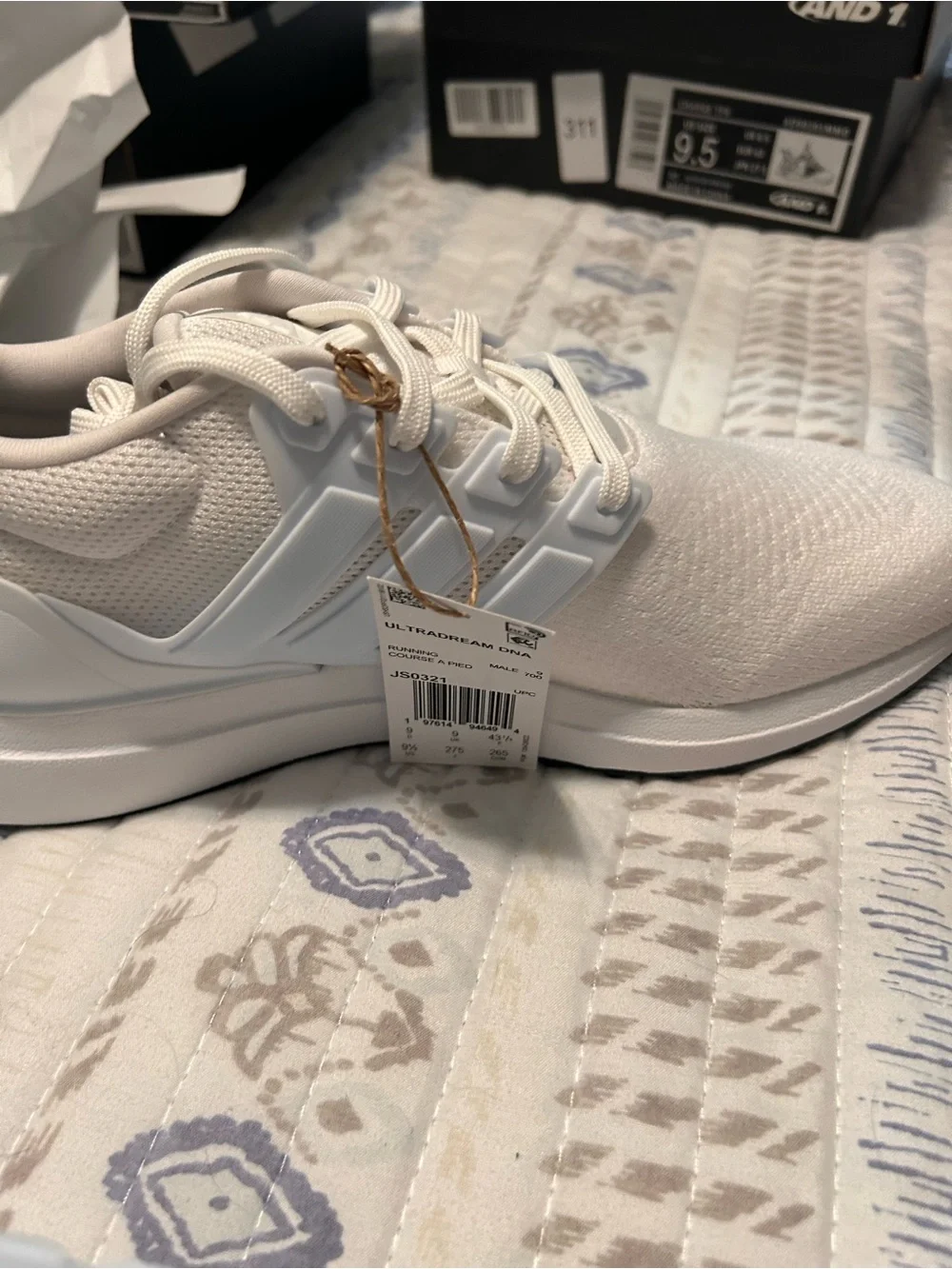 adidas White Knit Athletic Sneakers